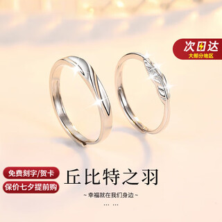 Chow tai fook cupid's feather couple ring pt950 platinum pair of rings requesting wedding rings for girlfriend's birthday gift live rings by sf express