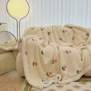 Fantasy coral fleece lamb velvet blanket summer thickened office nap blanket children's quilt pink tulip skin friendly warm milk velvet blanket children's blanket-100x150cm
