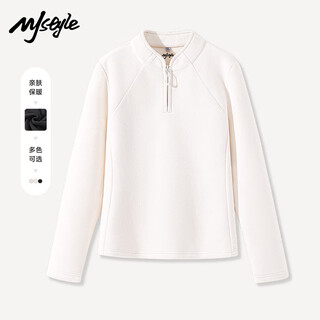 Mj style half-open collar fleece sweatshirt for women 2025 winter double-sided polar fleece liner windproof warm casual two-piece top
