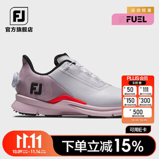 Footjoy golf shoes 25 years new women's new fuel sports lightweight golf shoes comfortable nail-free women's shoes white/pink/orange knob style -93792 boa style 35 yards = us size 5
