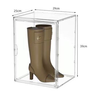 He jiagong boots storage box, shoe box, fully transparent acrylic shoe wall, drawer-type martin boots, space-saving shoe cabinet, extra-large 2-pack, height 39cm, can hold boots, fully transparent 0x0x0cm