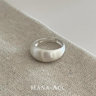 Shantou lincun hana all-in-one s925 silver frosted brushed ring ins korean chubby ring opening adjustable and versatile a76 frosted brushed ring in stock