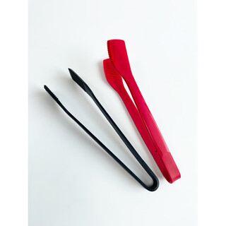 Jiatu daguang fat donglai same style silicone steak clip food clip food grade kitchen household high temperature resistant anti-scalding barbecue barbecue food silicone food clip red + black