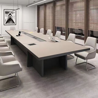 New style conference table thickened long table and chair combination modern simple rectangular large and medium-sized office negotiation table 2.4m*12m conference table