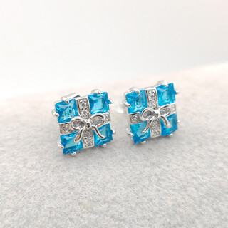 Xuping xuping jewelry gift box earrings girls daily versatile commuting gifts x001188420 blue gift box
