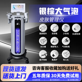 New silver brown skin comprehensive management black pearl large bubble beauty salon special instrument facial cleansing and blackhead removal new 2nd generation silver brown large bubble scalp detection metal probe model