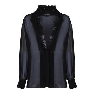 汤姆.福特（TOM FORD）女士衬衫透气垂感黑色宴会晚宴衬衣优雅 黑色 均码 |42