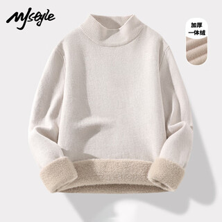 Mj style half turtleneck knitted sweater for women 2025 winter double-sided velvet warm and cold-locking slim and comfortable inner sweater