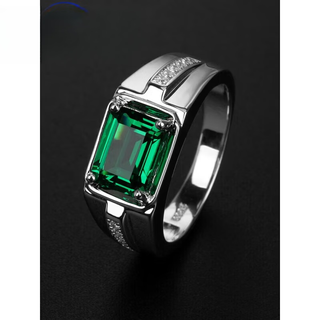 Zhouke chinese valentine's day gift quality emerald ring men's spinel tourmaline emerald men's ring men's 18#