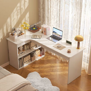 Olin european style computer desk simple e-sports game table all-in-one study table with bookshelf writing table home office desk corner table