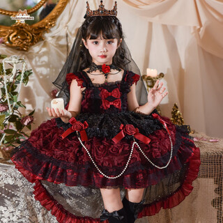 Gardenia girls vampire lolita dress halloween dress performance tutu skirt within 60 characters single-piece suspender skirt comes with tail 100 cm
