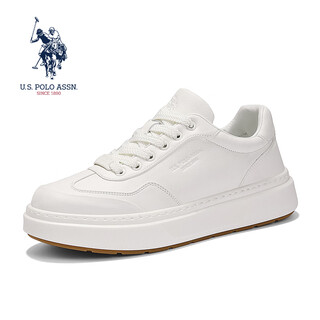 U.s. polo assn. autumn new business casual shoes paul men's shoes fashionable and versatile leather white shoes thick-soled non-slip heightening sneakers