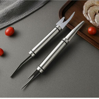 Vinoa upgraded stainless steel shrimp line knife new three-in-one multi-functional double-head shrimp peeling artifact kitchen shrimp back opening knife upgraded stainless steel multi-purpose knife 66 pieces 2 pack multi-purpose peeling + scraping + cutting