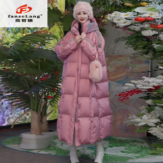 Fanzelang (fanzelang) 400g down thickened cold-resistant 30-degree warm white duck down extreme cold down jacket for women 2026 winter long outdoor jacket leather powder m 101-120jin jin equal to 0.5 kg (prepared)