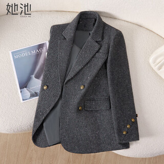 She pool lapel suit 2025 autumn new women's fashion temperament double-breasted loose suit