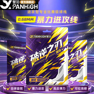 蟹羽破逆之刃羽毛球拍线高弹性耐打耐久控球精准打感扎实进攻型训练线 破逆之刃-强攻线【象牙白】1条