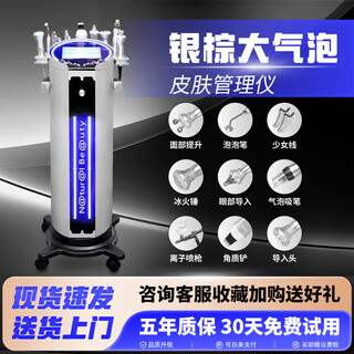 New silver brown skin comprehensive management black pearl large bubble beauty salon special instrument facial cleansing and blackhead removal new 2nd generation silver brown large bubble abs probe model