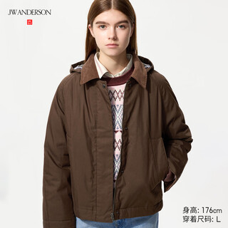 Uniqlo cooperation model/women's pufftech air cotton short jacket/jacket 479764 38 dark brown l