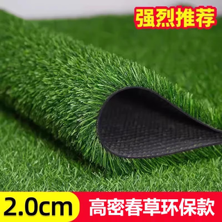 Qingya simulated lawn carpet, artificial green balcony decoration mat, artificial outdoor kindergarten plastic fake turf floor mat, 5-year warranty, 2cm high-density spring grass, environmentally friendly (1.5m wide)