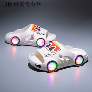 Liyunhouse new children's slippers cartoon light-up car non-slip soft bottom children's slippers for boys and girls indoor and outdoor wear light-up children's slippers main picture 28-29丨inner length 18cm