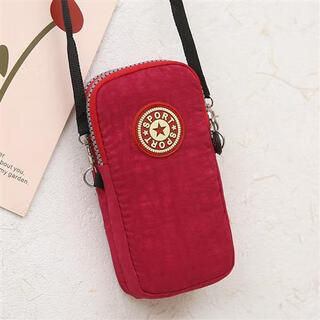 Deer color women's bag new shoulder crossbody mobile phone bag running arm bag men's and women's wrist bag single shoulder small bag coin mobile phone bag red