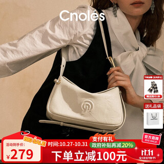 Cnoles qiyun bag women's cowhide 2025 new crossbody bag light luxury brand large capacity hobo armpit bag