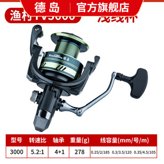 Tokushima tokushima tv spinning wheel all-metal inclined mouth shallow line cup luya no gap fishing reel sea rod throwing rod long-range fishing reel tv3000 type (shallow cup)
