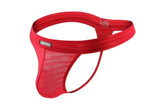 Men's underwear classic bag new thong mesh lace sexy men's thong t-pants buttocks naked feeling t-top red s