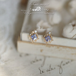 Evening star romance exquisite and small princess natural tanzanite sterling silver ring necklace earrings as shown in the picture a pair of earrings