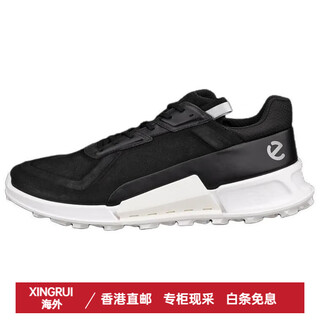 Ecco cowhide sports comfortable low-cut outdoor functional shoes for men, black 39