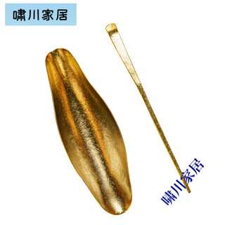 Wanqiantang (edenus) titanium titanium tea tea set with tea dial, full titanium tea spoon, lotus leaf style, lotus petal tea spoon, tea splitting and awakening set, red gold style