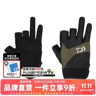Daiwa 25 spring/summer dg-8125cs 3/5 finger lure competition gloves wear-resistant fishing gloves 3 finger exposed - olive green l
