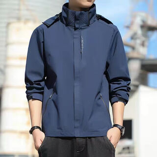 7266 men's windproof jacket 2025 autumn casual versatile youth trendy handsome hooded topyy 7266 men's windproof jacket dark blue 2xl (recommended 140-160jin jin equals 0.5kg)