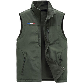 Walking dragon velvet reversible vest men's casual vest warm work jacket 1906 army green 3xl 170-185jin jin equals 0.5kg
