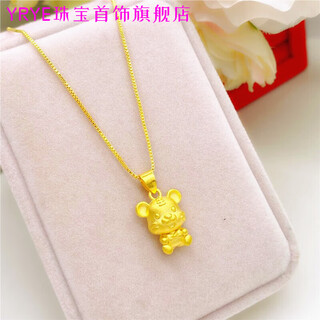 Yrye gold store model 3d solid little tiger pendant girls tiger necklace fine jewelry gifts