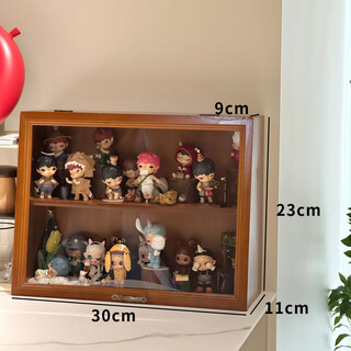 Blind box storage display rack, doll display cabinet, wooden display box, small ornament display rack, dust-proof, small flip cover - solid wood material, environmentally friendly and odor-free