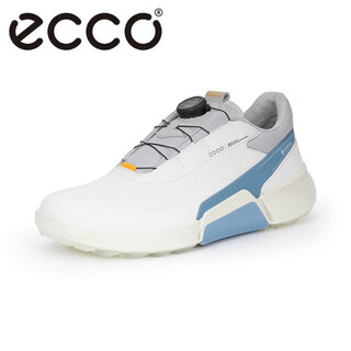 Ecco men's golf h4 series sports shoes casual waterproof sneakers 55569-white/retro blue single layer 41