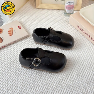 G.duck korean style baby girl shoes 2025 spring and autumn new style small and medium-sized children's leather shoes girls princess shoes children's single shoes trendy black 21 inner length 13.5m
