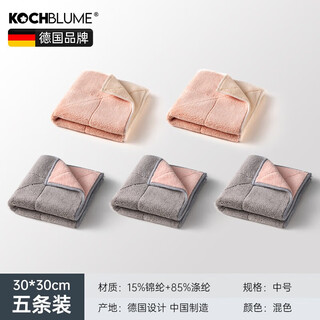 Carbome fiber rag absorbent kitchen special towel cleaning household dishwashing cloth light color (pack of 5) 30*30