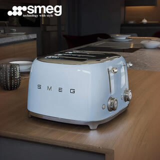 Smeg italian retro toaster toaster sandwich breakfast machine toaster multi-functional household 6-speed baking tsf03 blue (four-piece)