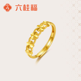 Liuguifu jewelry yellow 18k gold ring lucky four leaf clover open ring bracelet for women ek0100028