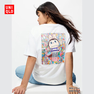 Uniqlo women's same style parent-child ut pop mart printed short-sleeved t-shirt pop mart 480671 00 white m /160/84a