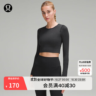 Lululemon丨ebb to street women's sports long-sleeved t-shirt lw3dzns black xxs /2