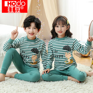 Red bean half turtle collar baby warm clothes set for boys and girls pure cotton autumn clothes and autumn pants children's cotton sweater underwear medium collar umbrella frog-tao m 110 (suitable for height 100-110c, weight 35jin, jin equals 0.5kg)