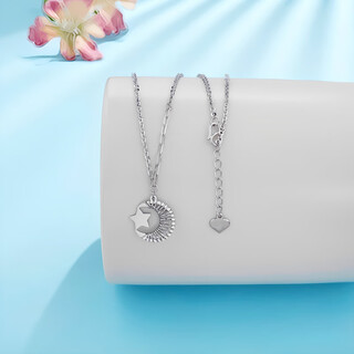 Fat donglai fat donglai same style platinum pt950 star and moon necklace montstar water shell jewelry direct purchase pt950 flash broken 4.70g