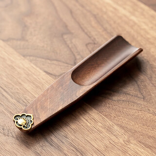 Tangfeng walnut solid wood tea ceremony accessories household non-slip non-hot tea spoon tea clip tea making tool tea tweezers small teaspoon walnut tea spoon