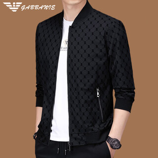 Gabbanie men's jacket spring and autumn new style middle-aged fashion high-end business casual stand collar jacket a-8821 black jacket regular m 165 recommended 90-110jin jin equals 0.5 kg