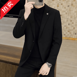 Lilanz 2025 autumn and winter fashion suit men's high-end business men's casual light luxury small suit jacket jacket for men 6002_pure black brand clearance break code xl 180_