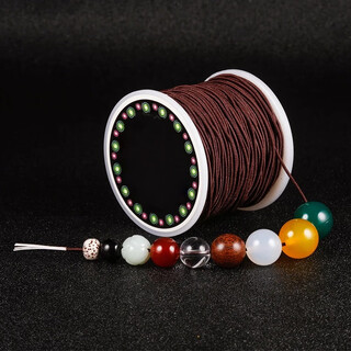 Bracelet elastic rope core-covered buddhist beads and play string string bracelet rope threaded with beads elastic rope wear-resistant beading wire 1.0mm core-covered elastic wire brown about 48 meters
