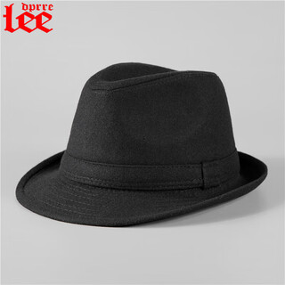 Lee dprre autumn and winter men's thickened woolen hat warm gentleman hat middle-aged and elderly fashion jazz hat large size elderly hat black normal size suitable for head circumference (57-58cm)